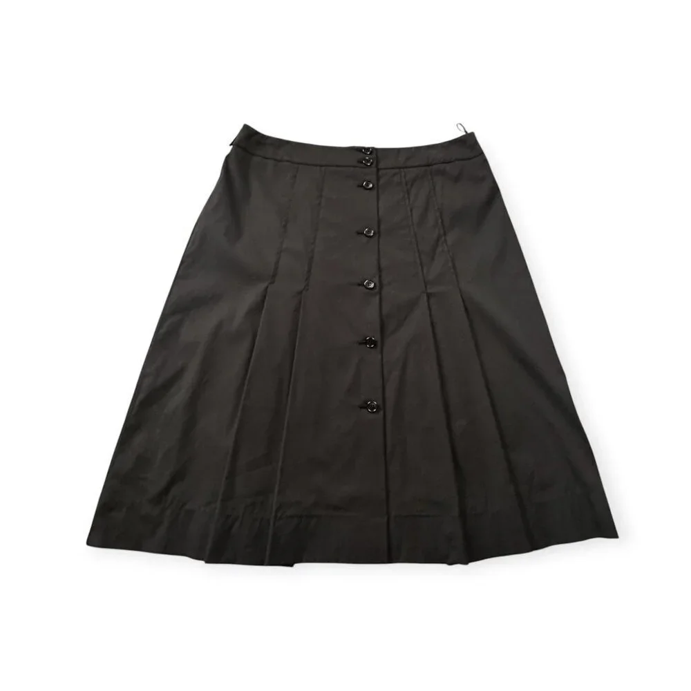 Prada Black Pleated Cotton Nylon Skirt Made in Italy 46 - Picture 5 of 12